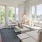 a living room with a large window